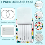 Retro Style Flowers Luggage Tag - Image 2