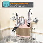 Polder Style Station, Hair Tool Organizer for Hair Dryer, Curling Iron, and Hair Straightener, Easy-to-Store Hair Styling Station, Blush and Bronze