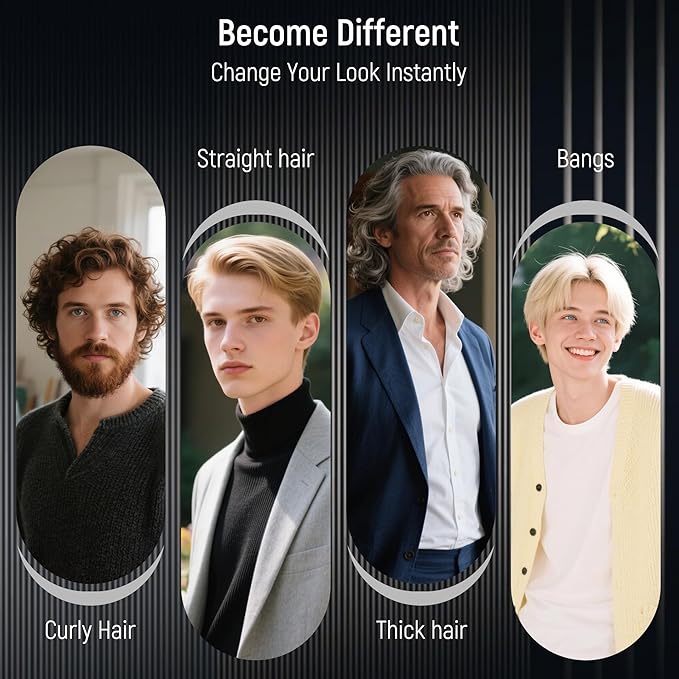 SalonSilk Hair Brush for Men, 5PCS Men Hair Brush & Styling Comb Set, Professional Barber Tools for All Hair Types, Perfect for Styling, Grooming, and Detangling