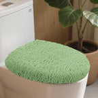 Microfiber Elongated Toilet Seat Cover 19.5"x 15" Machine Washable Solid Toilet - Image 6