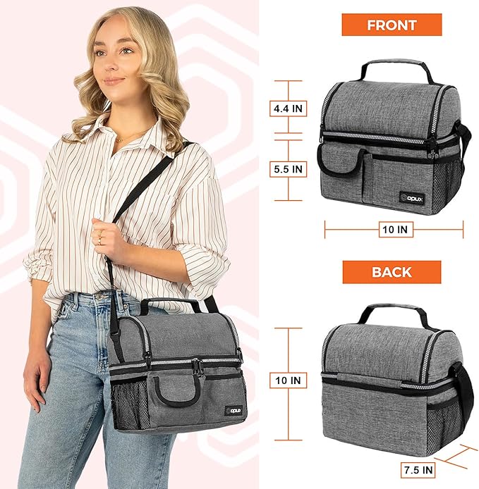 opux Lunch Box for Men, Adult Lunch Box Cooler, Insulated Lunch Bag Women - Image 3