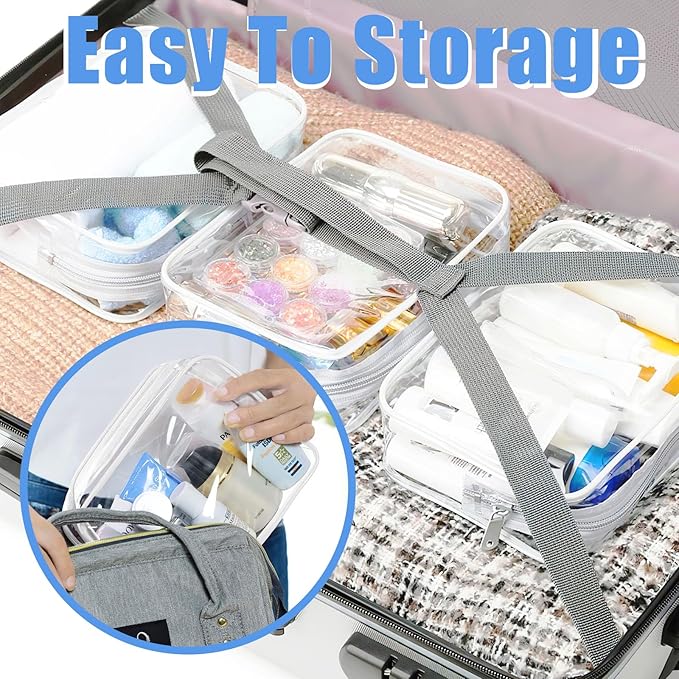 3 Pack Clear Makeup Bags, Waterproof Toiletry Bag - Image 7