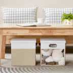 Fabric Storage Cubes with Clear Windows and Lids 11'' Foldable Storage Bins - Image 8