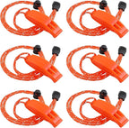 JULBEAR 6PCS Safety Survival Whistles by JULBEAR