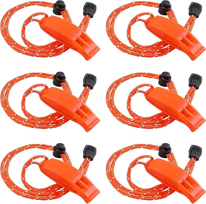 JULBEAR 6PCS Safety Survival Whistles by JULBEAR