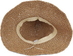 Womens Wide Brim Straw Sun Hat Foldable Floppy Crochet Beach Hat - Image 5
