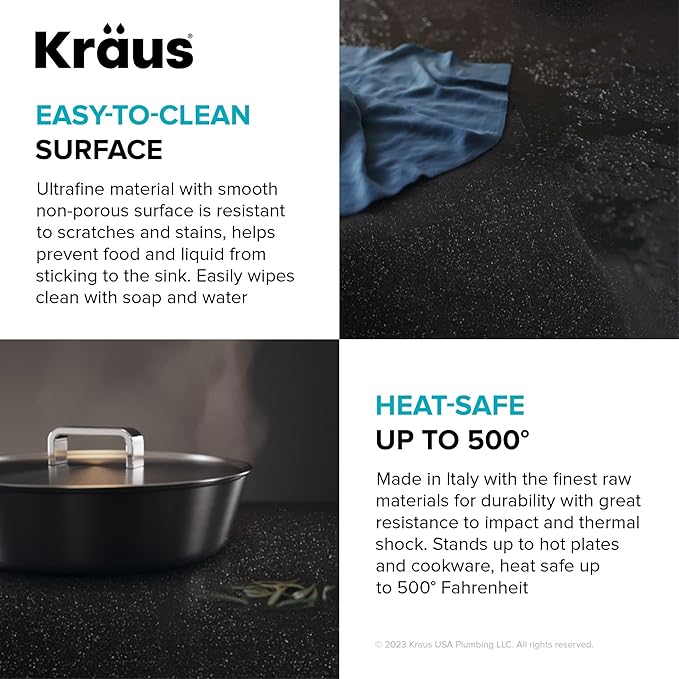 KRAUS Bellucci 28-inch Granite Workstation Drop In Top Mount Single Bowl - Image 9
