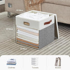 Fabric Storage Cubes with Clear Windows and Lids, Decorative Storage Boxes - Image 2