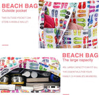 LEDAOU Large Beach Tote Bag Women Waterproof Sandproof Zipper Beach Tote Bag - Image 7