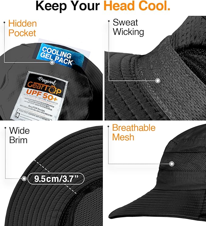 GearTOP Safari Sun Hat for Men and Sun Hats for Women UV Protection UPF 50+ - Image 3