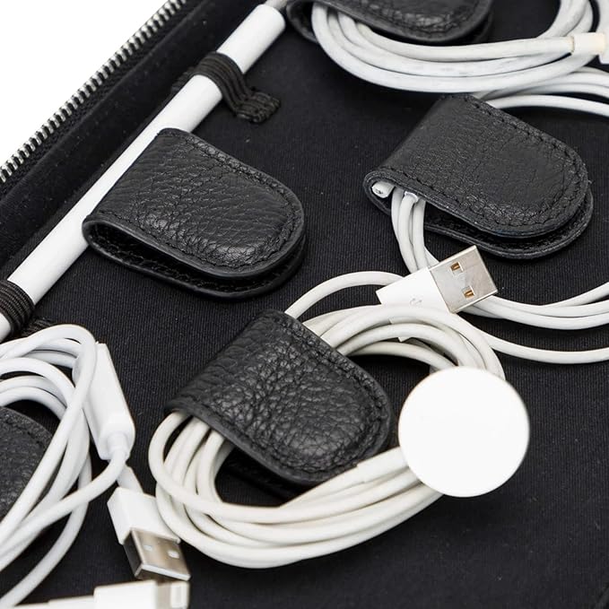 Medicine Handmade Leather Cable Organizer Bag – Full-Grain Leather Travel Tech - Image 8