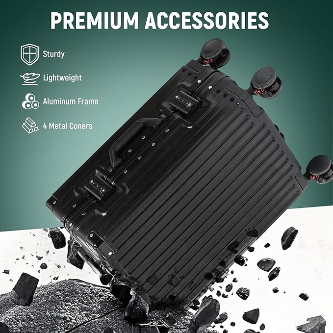 UrbanExplorer 20 Inch Carry On Luggage Aluminum Frame Airline Approved - Image 6