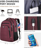 Backpack for Women Men, Travel School Backpacks for Teen Boys, Bookbag - Image 5