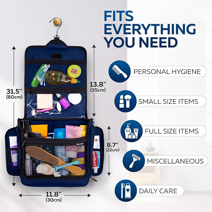 Extra Large Hanging Travel Toiletry Bag - Image 6