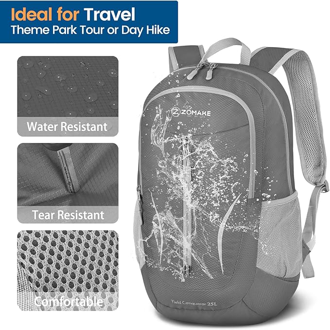 ZOMAKE Ultra Lightweight Packable Backpack 25L, Foldable Hiking Backpacks Water - Image 4