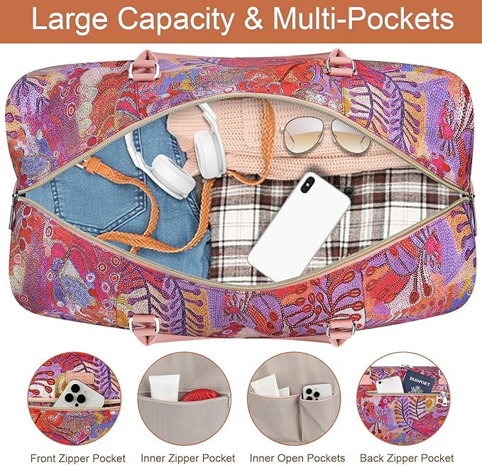 Weekender Bag for Women, Travel Duffel Bag Carry On Overnight Bag - Image 4