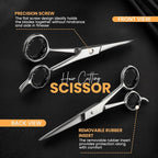 Utopia Care Hair Cutting and Professional Hairdressing Scissors 6.5 Inch, Premium Stainless Steel Shears with Smooth Razor and Sharp Edge Blades for Salons, Men, Women and Kids, Silver