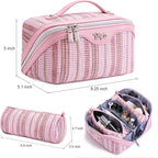 Travel Makeup Bag for Women: Large Capacity Open Flat Make up Bag Set of 3 - Image 2