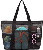 Tagitary Mesh Beach Bag with Zipper Large Beach Tote Waterproof Sandproof with by Tagitary