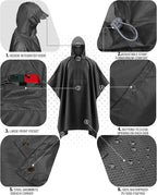 iCreek Hooded Rain Poncho with Pocket Waterproof Lightweight Unisex Raincoat - Image 5