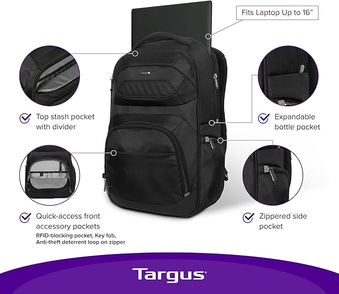 Targus Legend IQ Laptop Backpack Travel Backpack - Image 3