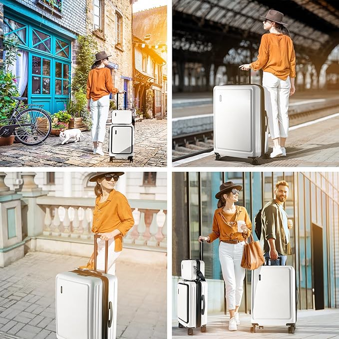 Hard Shell Luggage Sets with Spinner Wheels 4 Piece, Expandable Large Suitcases - Image 4