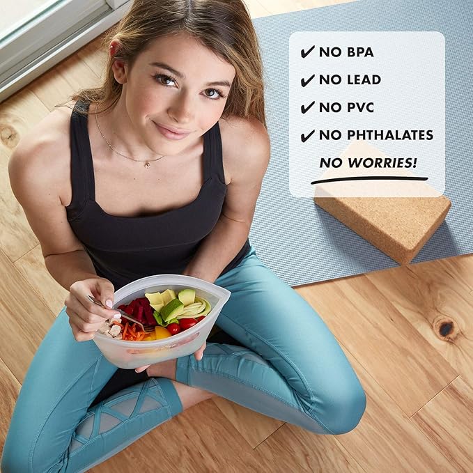 Zip Top Reusable Food Storage Bags | Medium Dish | Silicone Meal Prep Container - Image 5