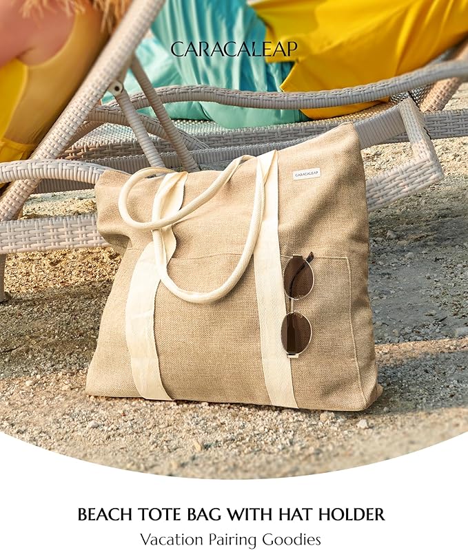 Large Beach Tote Bag with Zipper-Travel Tote Bag - Image 7