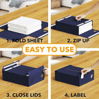SpaceAid 3 Pack Bed Sheet Organizers and Storage, Foldable Sheet Organizer - Image 3