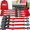 AUGO Heavy Duty Ratchet Straps & Soft Loops – Pack of 4 Extra Strong 1.5” by by AUGO