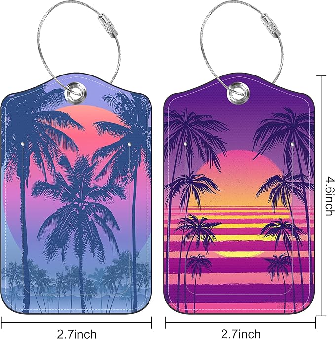2 Pack Luggage Tag for Suitcase Sunset - Image 2