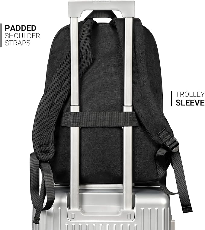 ZORFIN 26L Black Backpack for College, and Travel: Water Resistant Bookbag - Image 5