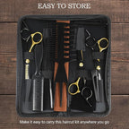 Niura 12 PCS Hair Cutting Scissors Set - Professional Barbers & Salon Kit: Cutting & Thinning Scissors, Comb, Cape, Clips for Men, Women, Kids & Pet