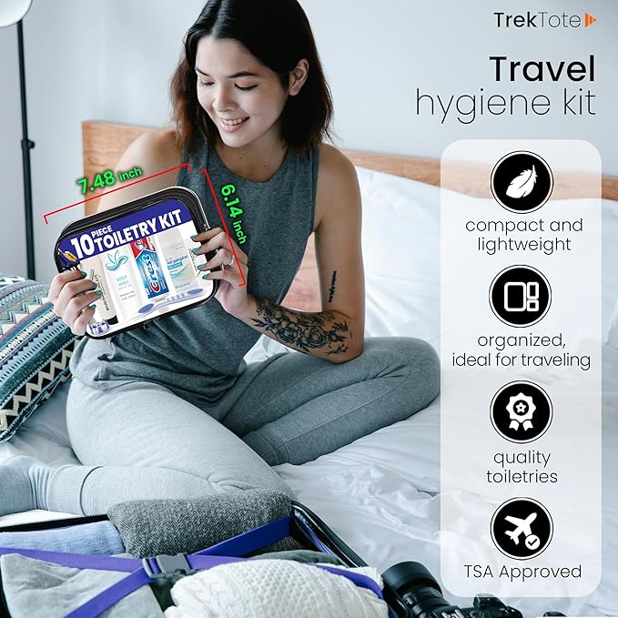 Trektote Travel Toiletry Kit For Men And Women – 10 Piece Set of Travel Size - Image 5
