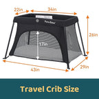 Pamo Babe Travel Crib Lightweight Baby Playard - Image 2