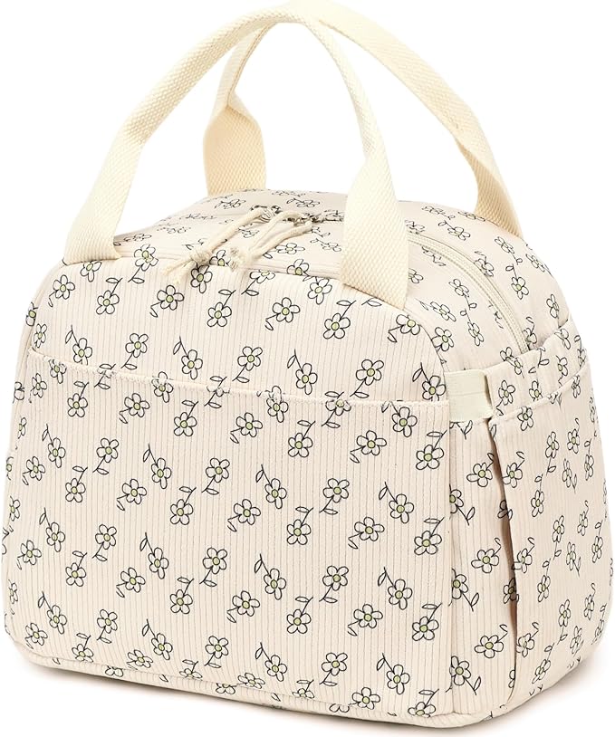 Bluboon Lunch Bag for Women Men Cute Corduroy Lunch Tote Bags Reusable by BLUBOON