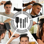 SALONSILK Hair Brush Comb Set, 5PCS Women Men Hair Brush & Styling Comb Set, Wide Tooth Rat Tail Fine Tooth Paddle Roller Combs, Professional Barber Tools for All Types