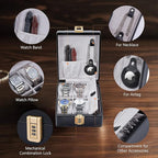 BISON DENIM Watch Box, 4 Watch Travel Case - Image 3