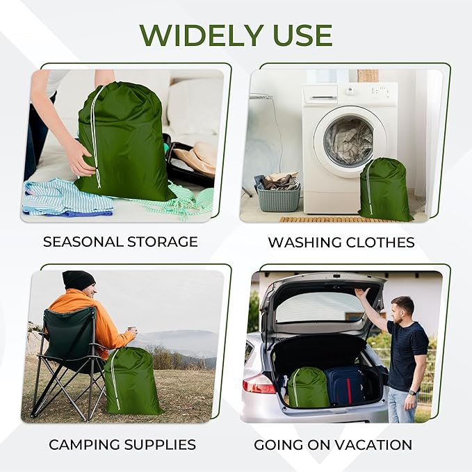 Laundry Bag with Locking Closure Drawstring – Extra Large Heavy Duty 100% Nylon - Image 4