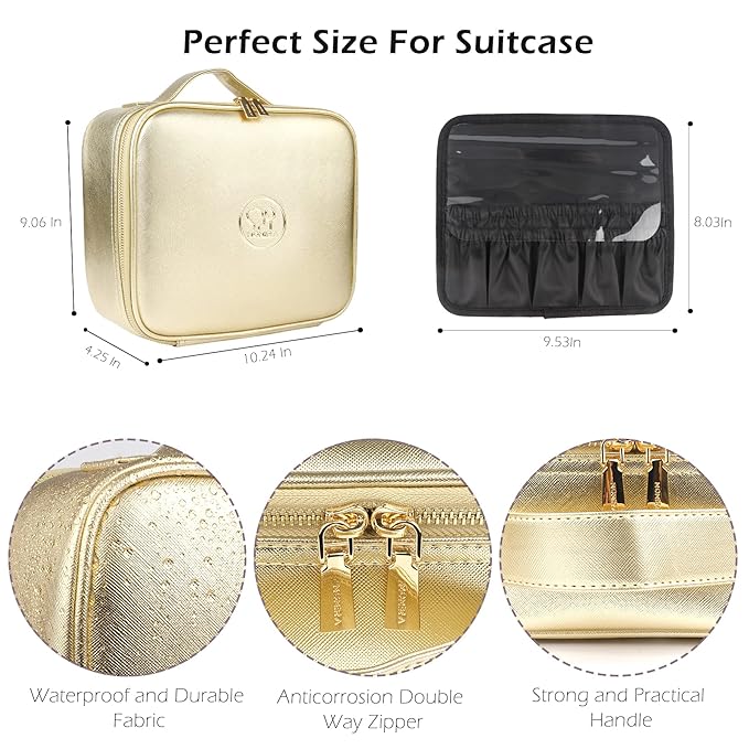 MOMIRA Makeup Bag with Mirror and Light Travel Makeup Train Case Cosmetic Bag - Image 2