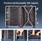 DOMINOX All Aluminum Carry On Luggage Hard Shell Luggage Aluminum Suitcase - Image 7
