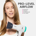 L'ANGE HAIR PowerStyle Turbo Ionic Hair Dryer | 1875 Watt Professional Blow Dryer with Diffuser & Concentrator | Multiple Heat & Speed Settings for Fast Drying | Salon-Grade Styling Tools, White