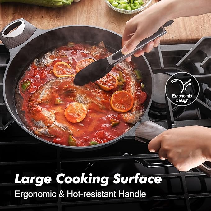 SENSARTE Nonstick Frying Pan Skillet 12.5Inch Large Non Stick Omelette Pans - Image 3