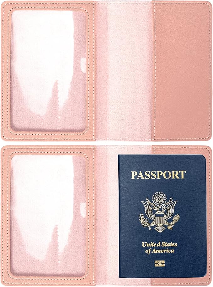 2 Pack Passport covers and Vaccine Card Holder Arouselove PU Leather Passport - Image 3