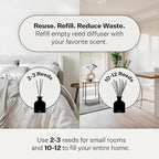 Apotheke Luxury Scented Reed Diffuser for Home, Charcoal Rouge - 6.7 Fl Oz Essential Oil Aromatherapy - 10 Rattan Scent Sticks Room Diffuser - Long-Lasting Fragrance for Bedroom, Home, Bathroom