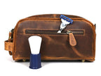 10" Premium Leather Toiletry Travel Pouch - Image 3