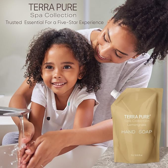 Terra Pure Spa Collection 1 Liter Hand Wash Refill Bag - Image 6