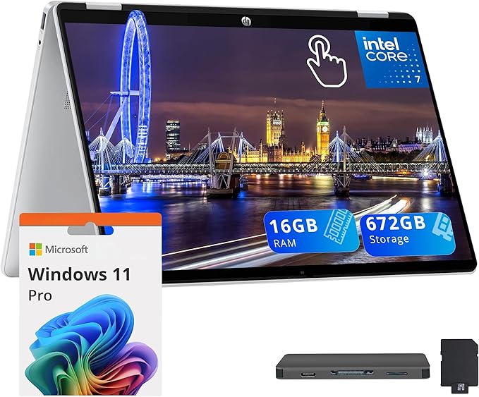 HP OmniBook 5 Flip 2-in-1 14" 2K Touchscreen Laptop, Intel 7 150U, 16GB LPDDR5 by HP