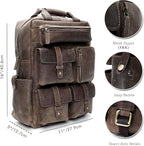 Handmade Leather Backpack for Men and Women, 15.6 Inch Laptop Bag, Genuine - Image 5