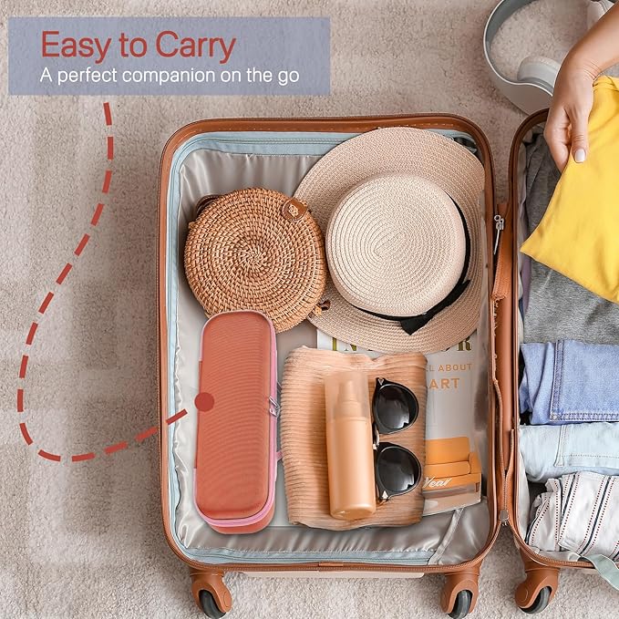 RAIACE Hard Storage Case Compatible with Dyson Airstrait Straightener, Travel Carrying Bag. (case only). (Red)